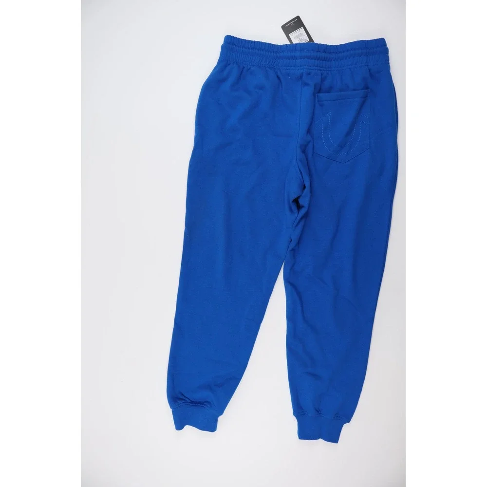 True Religion Joggers Diagonal TR Imperial Blue Solid Medium NEW $114